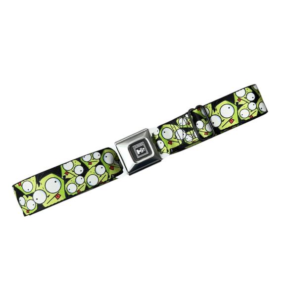 Buckle Down Seatbelt Belt Unisex Invader Zim Green Nylon Metal Buckle Cartoon - Picture 1 of 9